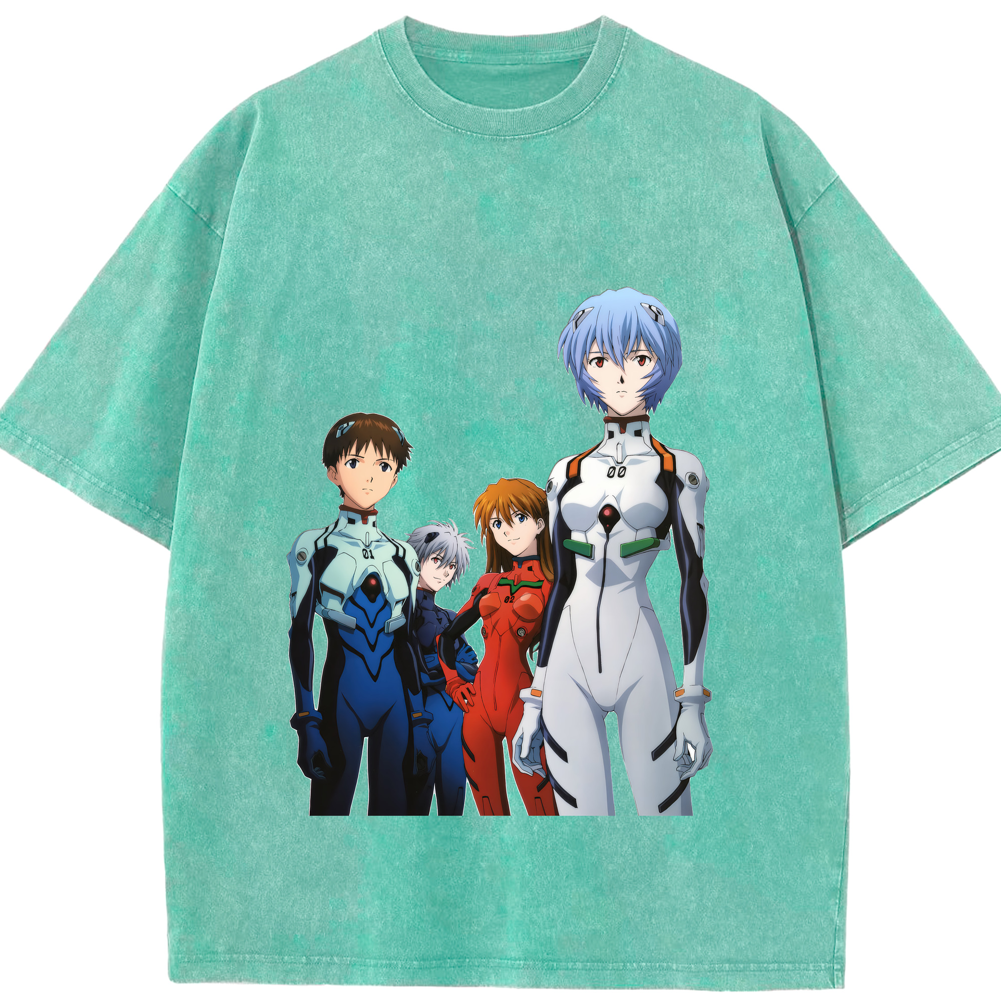 （画像用） EVA 新世紀エヴァンゲリオン 綿100% ヴィンテージ風 半袖Tシャツ（フロントプリント）
